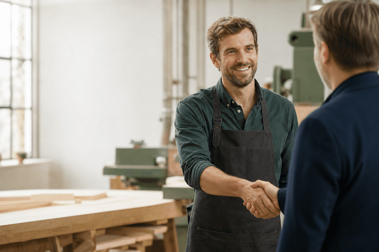Handwerker und Kunde im Gespräch